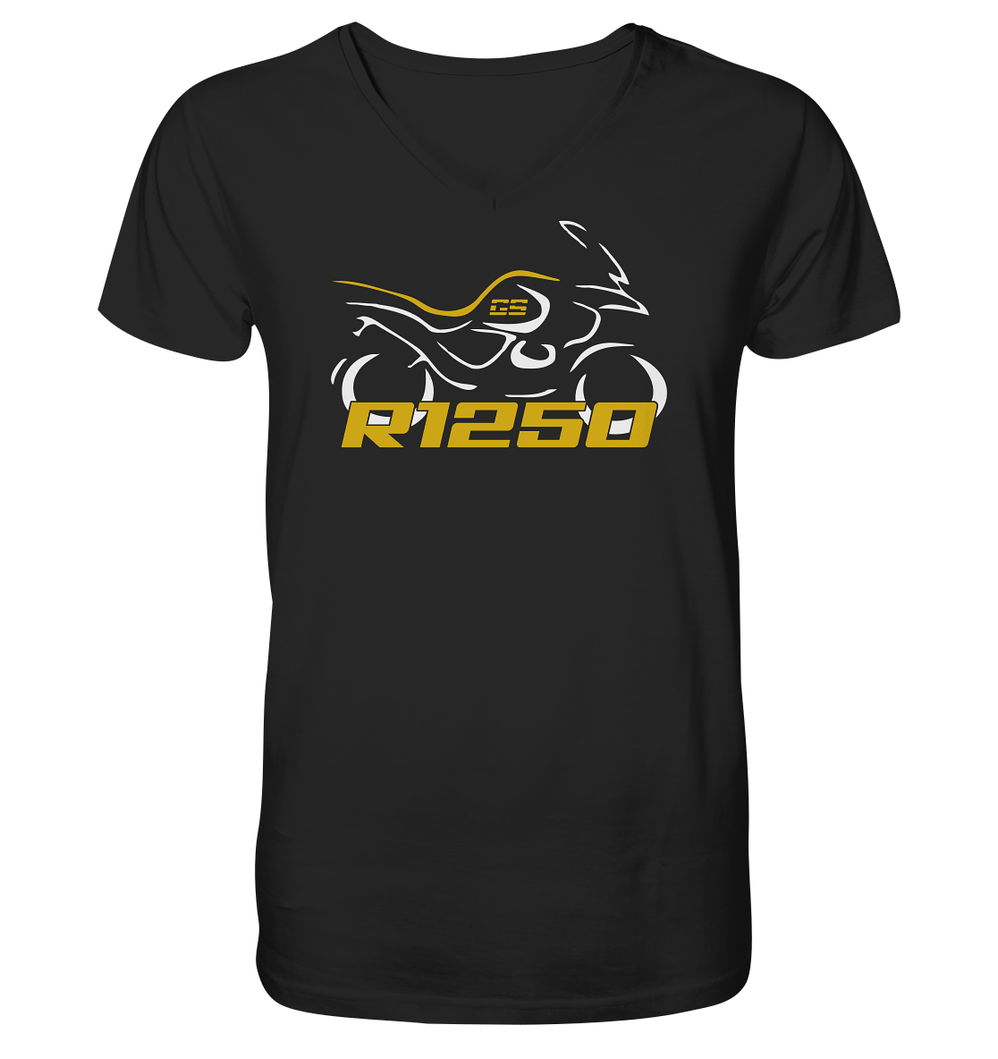 R1250GS gelber Schriftzug - V-Neck Shirt