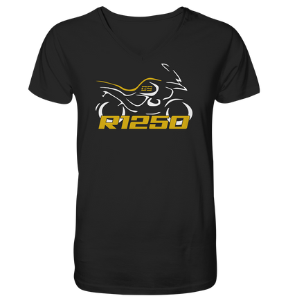 R1250GS gelber Schriftzug - V-Neck Shirt