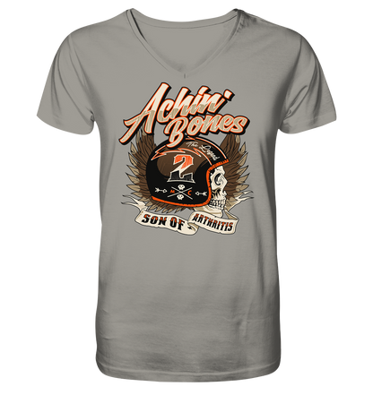 Sons of Arthritis - Achin Bones - V-Neck Shirt. Motiv Vorderseite.