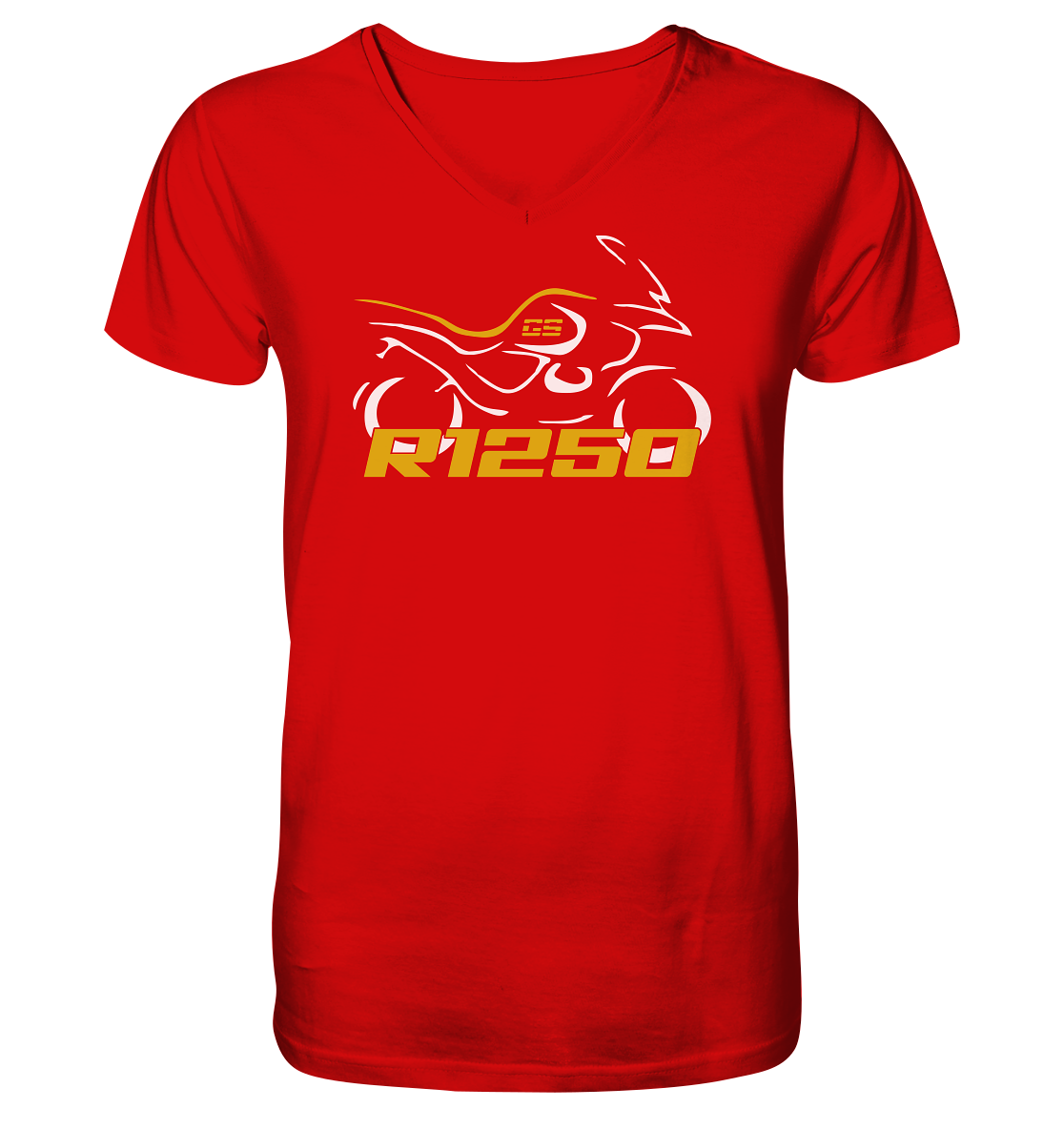 R1250GS gelber Schriftzug - V-Neck Shirt