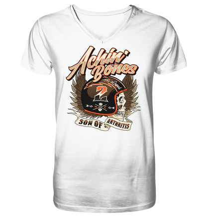 Sons of Arthritis - Achin Bones - V-Neck Shirt. Motiv Vorderseite.