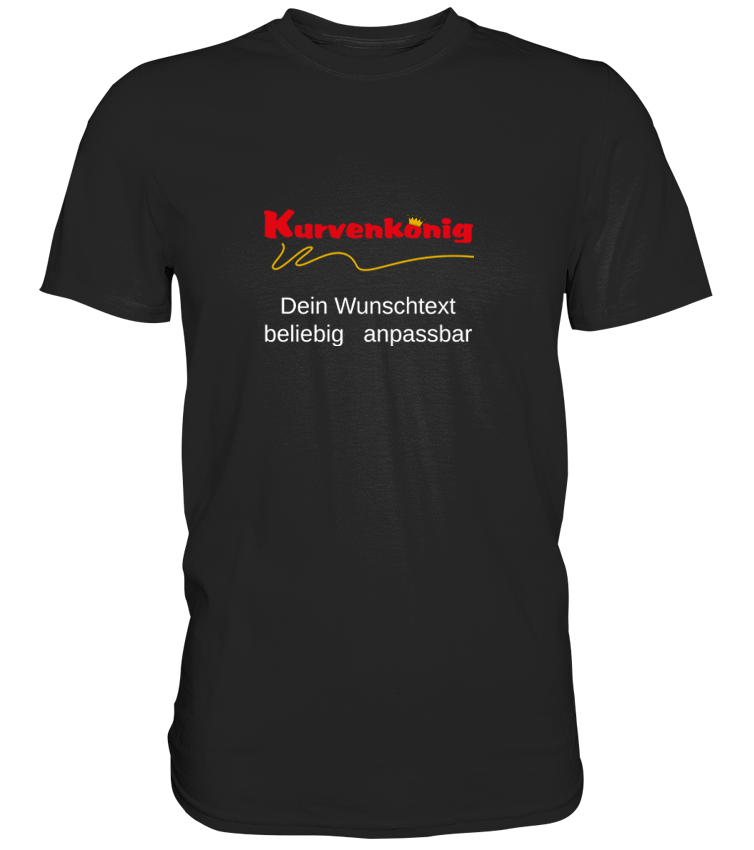 Personalisierbares Bikershirt mit Kurvenkönig Logo - Premium Shirt