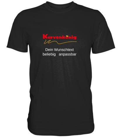Personalisierbares Bikershirt mit Kurvenkönig Logo - Premium Shirt