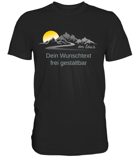 Personalisierbares Bikershirt mit Landschaft und Spruch "On-Tour" - Premium Shirt