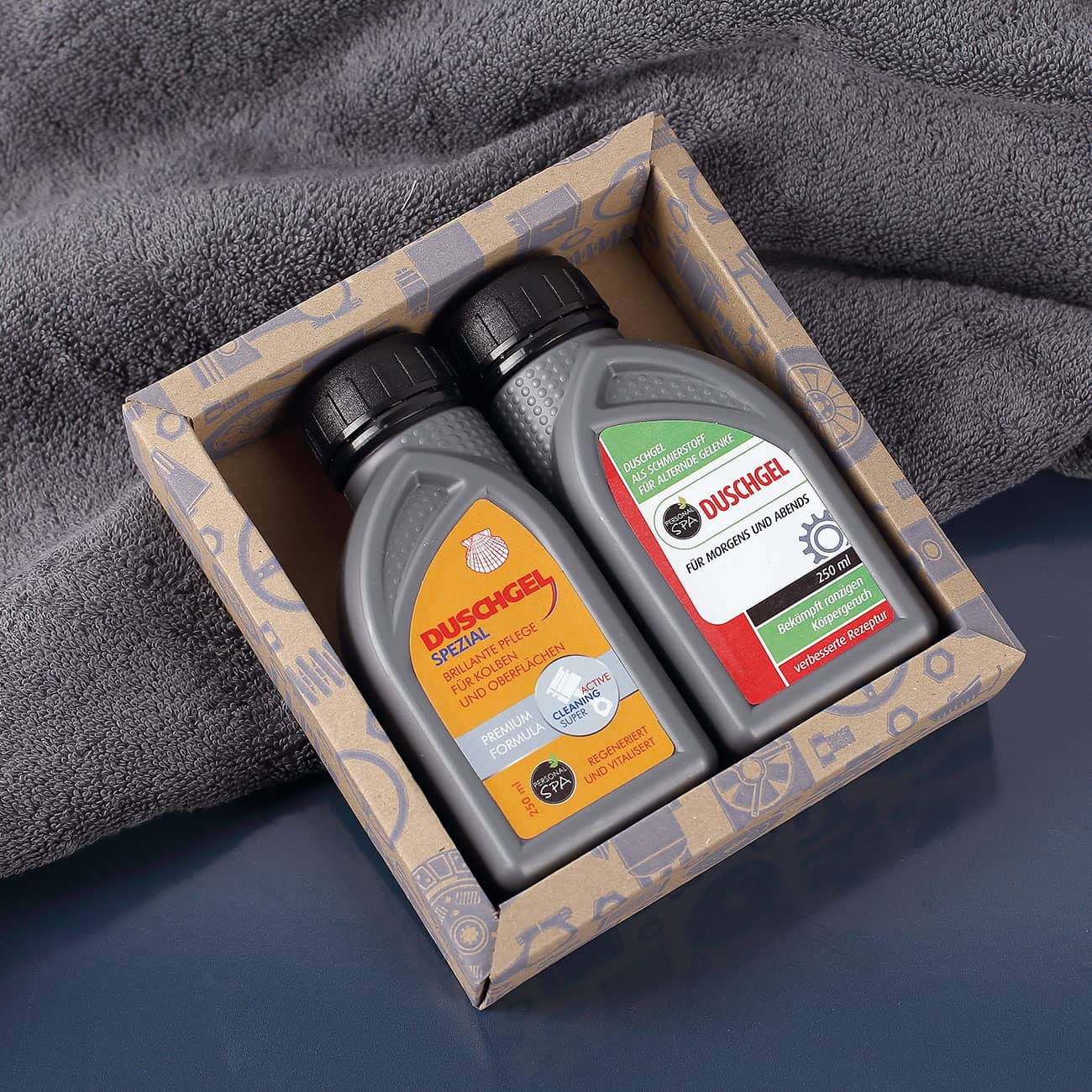 AKTION: Duschgel-Set im Motoröl-Design - das perfekte Geschenk. (zzgl. 5 kostenlose Helm-/Visierreiniger - pro Warenkorb)